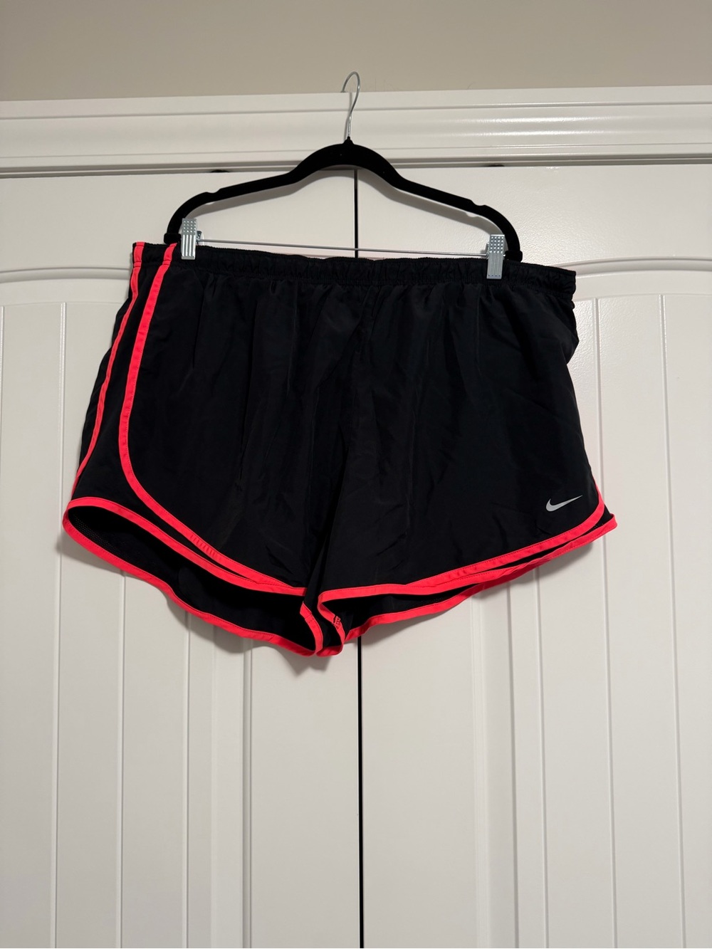 Nike Black Athletic Shorts with Neon Pink Trim
